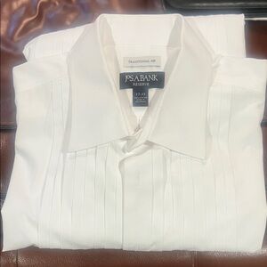Jos. A. Bank Reserve Men's White Pleated Dress Shirt